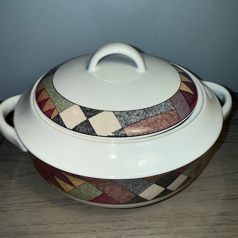 Studio nova bakeware Geometric Patterned Ceramic Dish with Lid